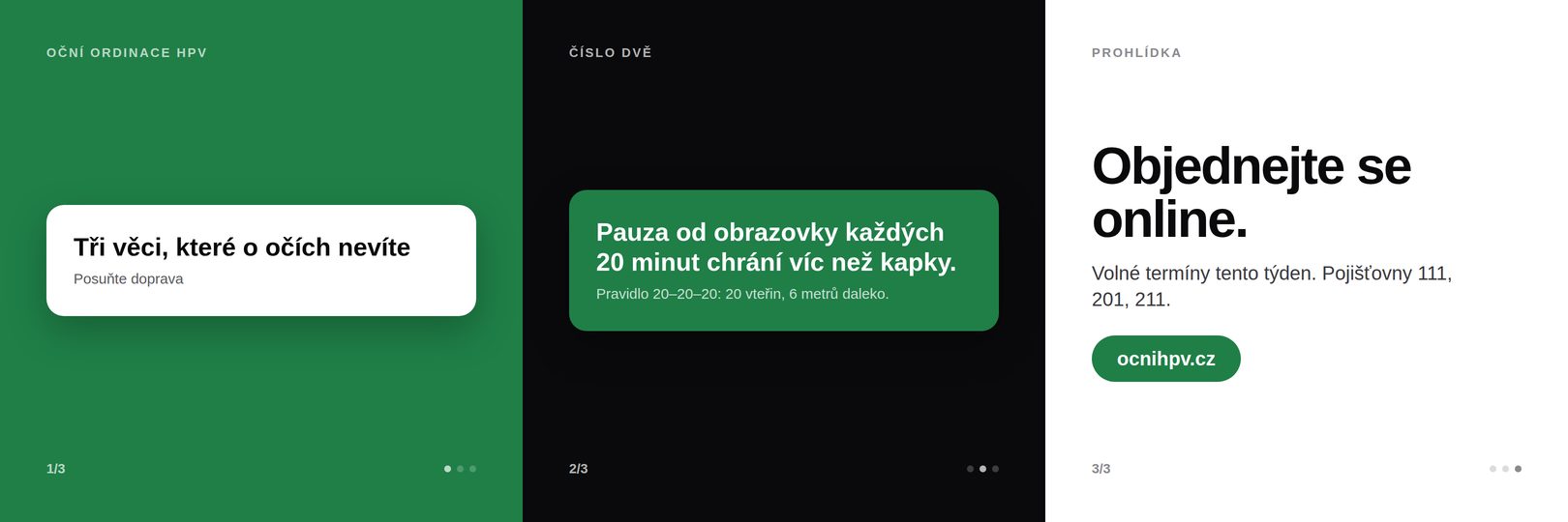 Ukázka stylu Živý: barva podniku, karty s tipy, tlačítko